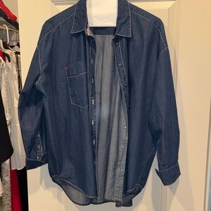 BDG Dark Blue Denim Oversized Shirt